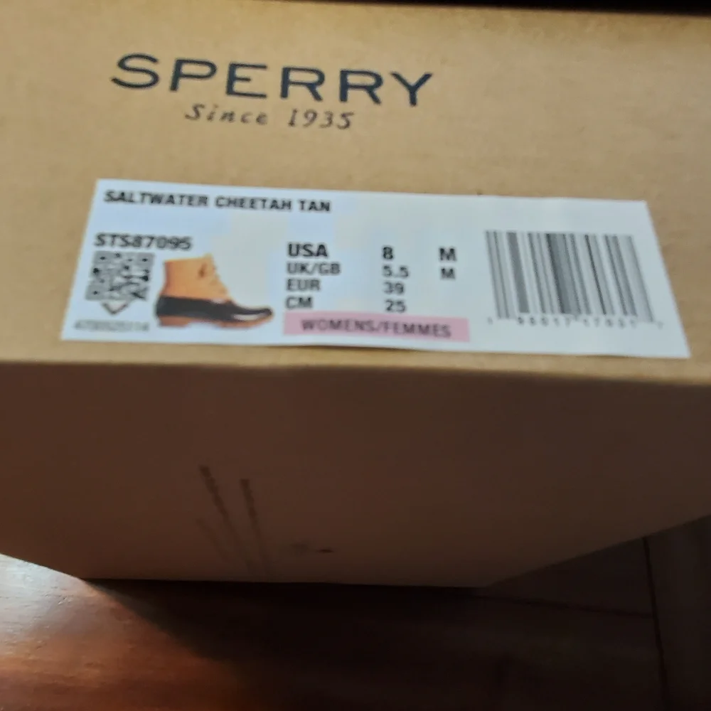 Sperry Cheetah Print Duck Boot New In Box Women's Size 8 An All-Weather Boot - Picture 12 of 15